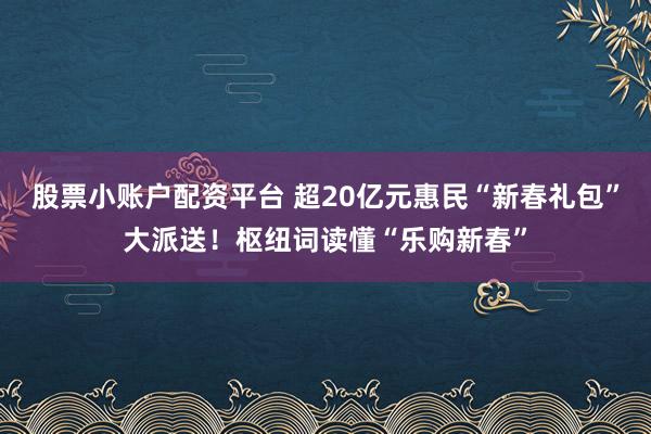 股票小账户配资平台 超20亿元惠民“新春礼包”大派送！枢纽词读懂“乐购新春”